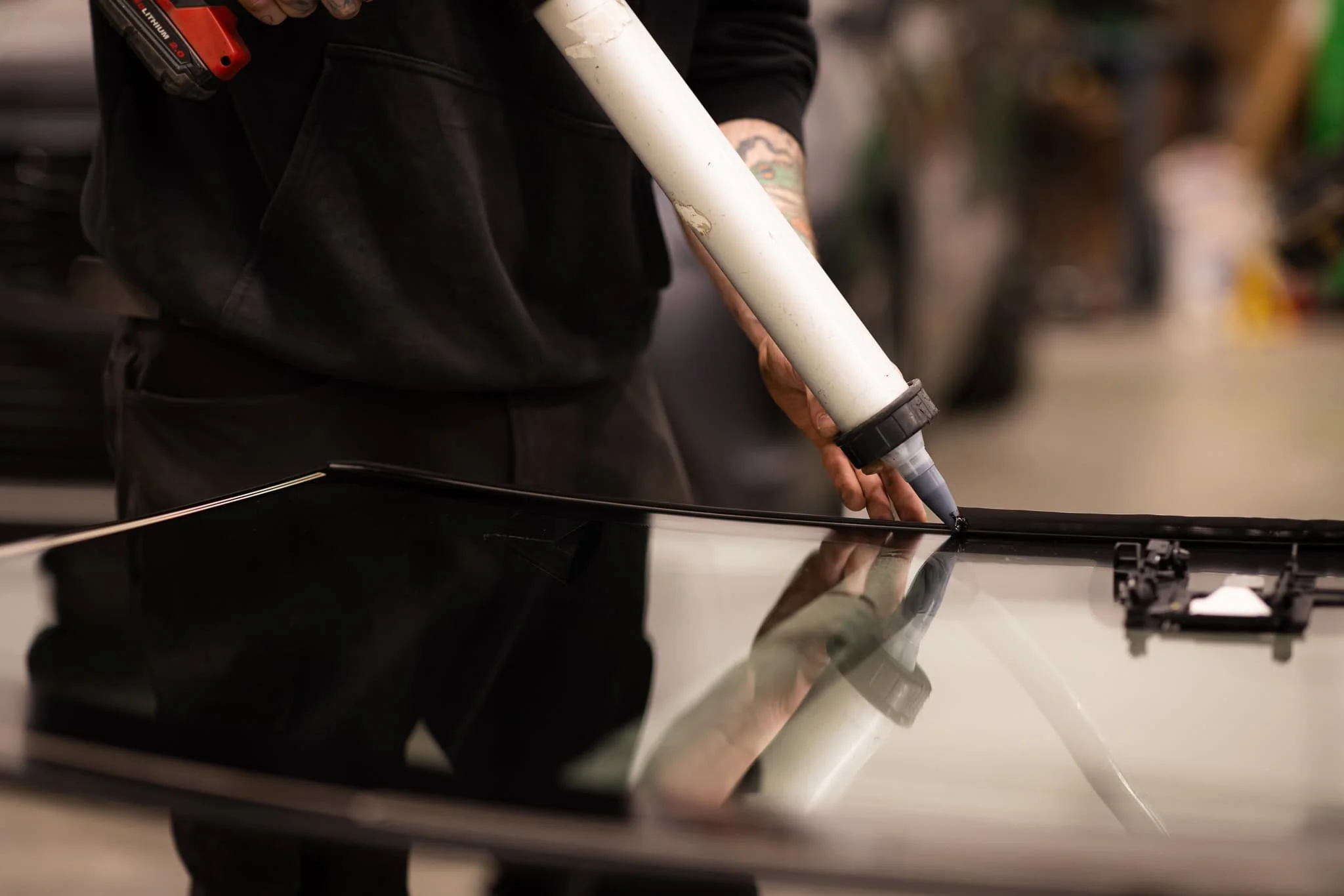 Leading Edge Glass technicians at work